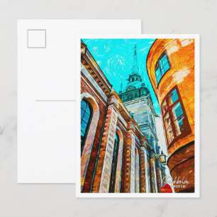 Cartão Postal Paisagem urbana de Estocolmo Suécia pintura a óleo