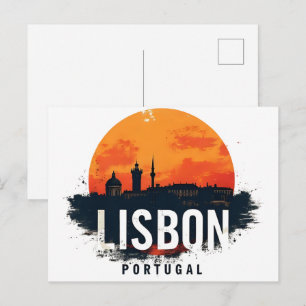 Cartão Postal Paisagem urbana de Lisboa Portugal - Arte de Viage