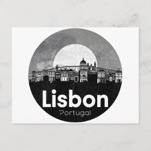 Cartão Postal Paisagem urbana de Lisboa Portugal - Arte de Viage