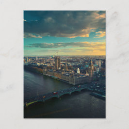 Cartão Postal Paisagem Urbana de Londres ao Pôr do Sol