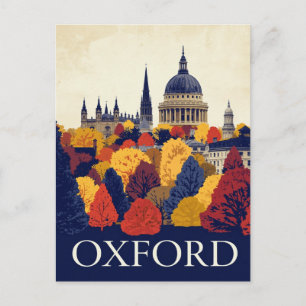 Cartão Postal Paisagem Urbana de Outono de Oxford