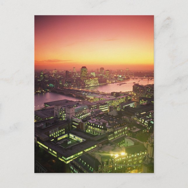 Cartão Postal paisagem urbana iluminada (Frente)