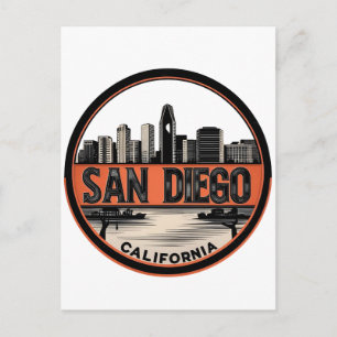 Cartão Postal Paisagem Urbana Moderna de San Diego, Califórnia –