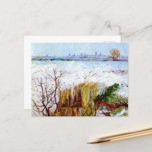Cartão Postal Paisagem Van Gogh-Snowy com Arles em Segundo Plano