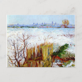 Cartão Postal Paisagem Van Gogh-Snowy com Arles em Segundo Plano