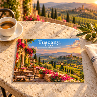 Cartão Postal Paisagem Vinhedo Pôr do Sol Toscana