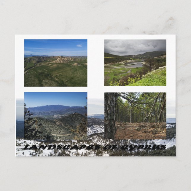 Cartão Postal Paisagens de Chipre postais (Frente)