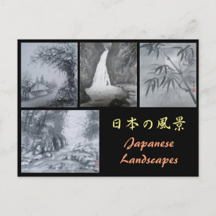 Cartão Postal Paisagens Japonesas com Cartão-Postal para Pintur