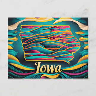 Cartão Postal Paisagens Livremente de Iowa: Mapa Conceitual Vibr