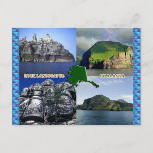 Cartão Postal Paisagens Rochosas do Alasca Colagem