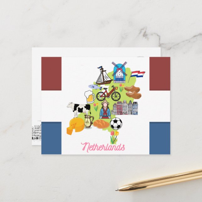 Cartão Postal Países Baixos (Frente/Verso In Situ)