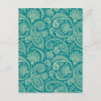 Paisley Creme Verde Azul E Beige