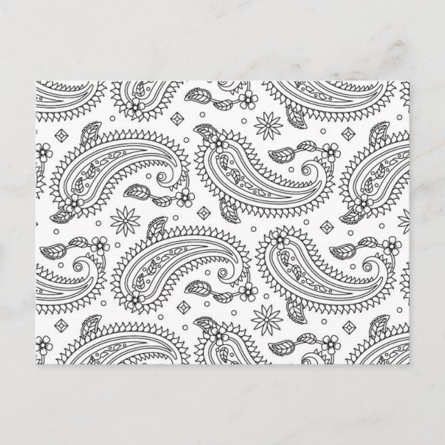 Cartão Postal Paisley Design inspirado (Frente)