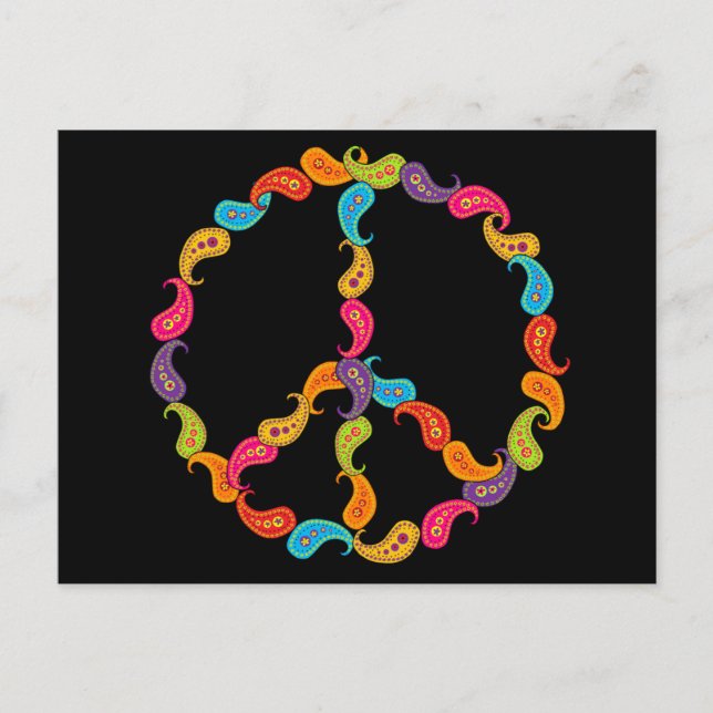 Cartão Postal Paisley Peace (Frente)