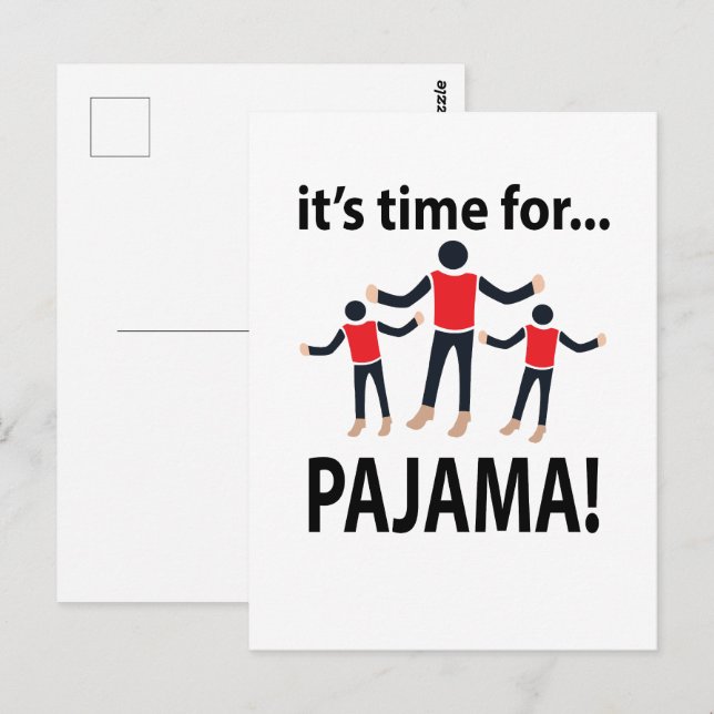 Cartão Postal Pajama, é hora de Pajama (Frente/Verso)