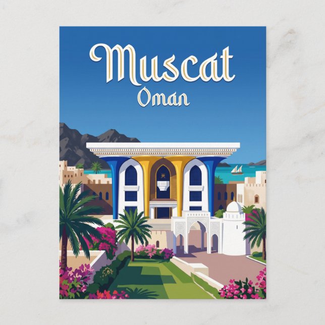 Cartão Postal Palácio Al Alam Omã (Frente)