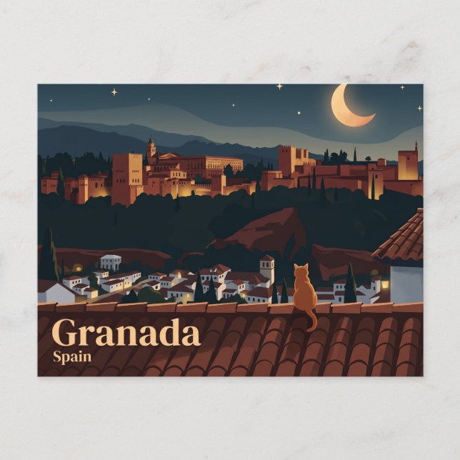 Cartão Postal Palácio Alhambra Espanha (Frente)