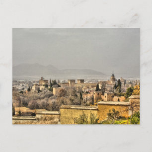 Cartão Postal Palácio Alhambra, Granada, Espanha