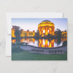 Cartão Postal Palácio de Belas Artes de São Francisco acende-se
