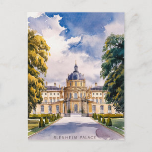 Cartão Postal Palácio de Blenheim pintura em aquarela