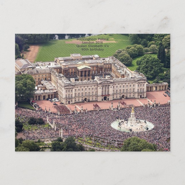 Cartão Postal Palácio de Buckingham 2016. 90º aniversário da Rai (Frente)