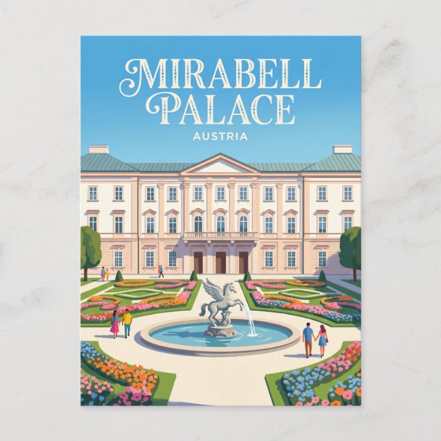 Cartão Postal Palácio de Mirabell Áustria (Frente)
