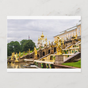 Cartão Postal Palácio de Peterhof e jardins St Petersburg Rúss