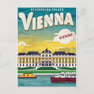 Cartão Postal palácio de schönbrunn viena vintage