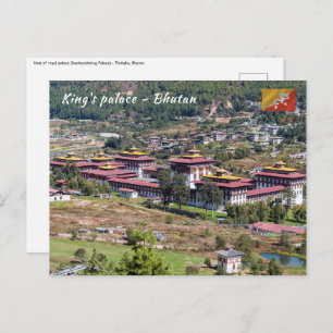 Cartão Postal Palácio do Rei em Thimphu - Butão