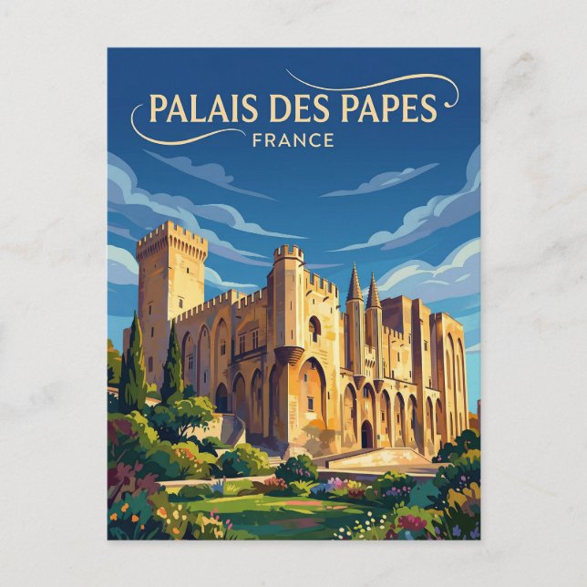 Cartão Postal Palácio dos Papas França (Frente)