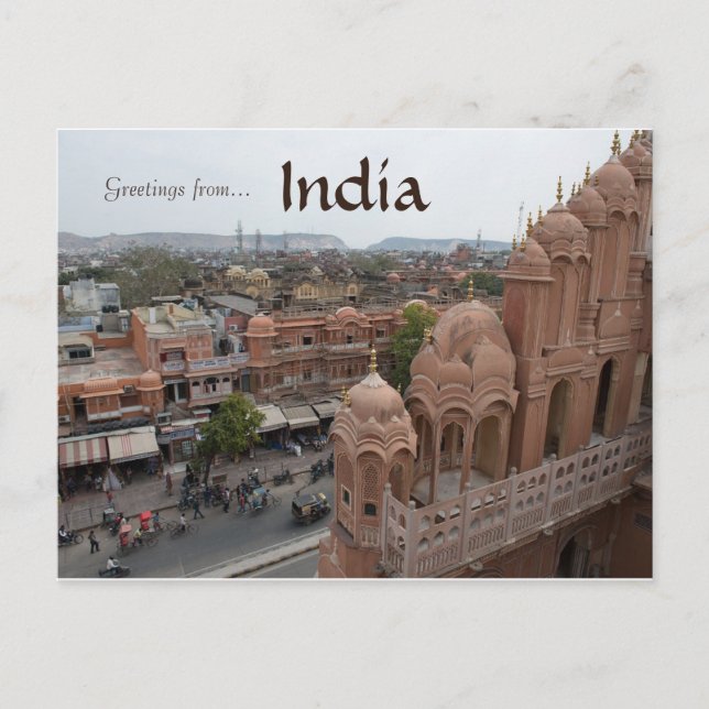 Cartão Postal Palácio dos ventos Jaipur Índia (Frente)