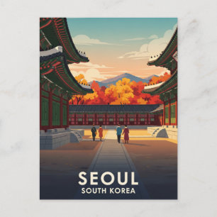 Cartão Postal Palácio em Seul, Coreia do Sul