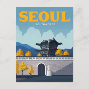 Cartão Postal Palácio Gyeongbokgung de Seul Arte Vintage