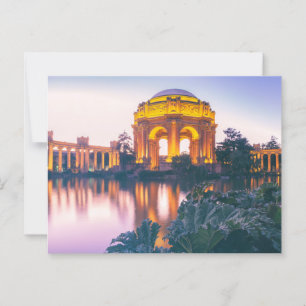 Cartão Postal Palácio iluminado de Belas Artes de São Francisco