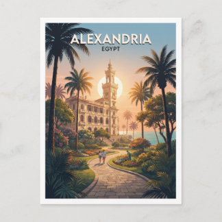 Cartão Postal Palácio Montaza e Jardins Reais Alexandria Egito