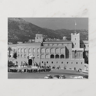 Cartão Postal Palácio quadrado do Principado de Mônaco vintage