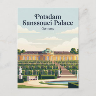Cartão Postal Palácio Sanssouci, Parque Sanssouci Alemanha