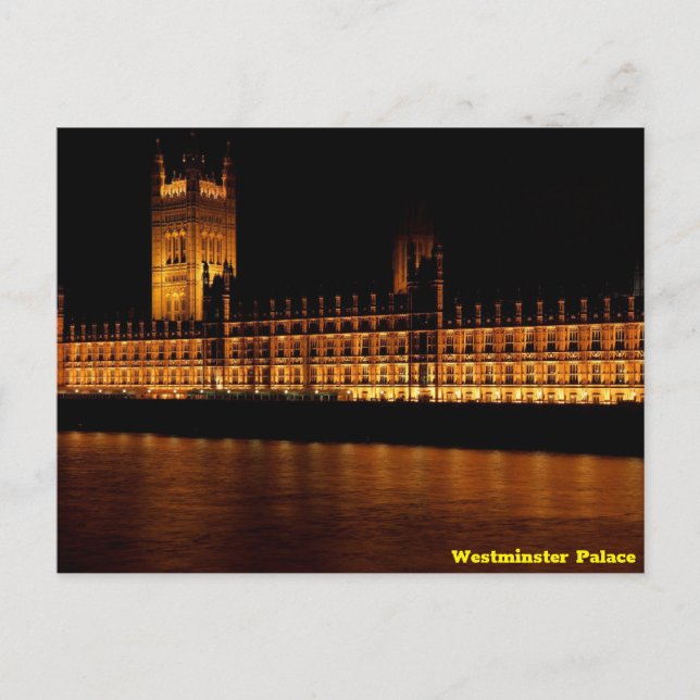 Cartão Postal Palácio Westminster à Noite (Frente)