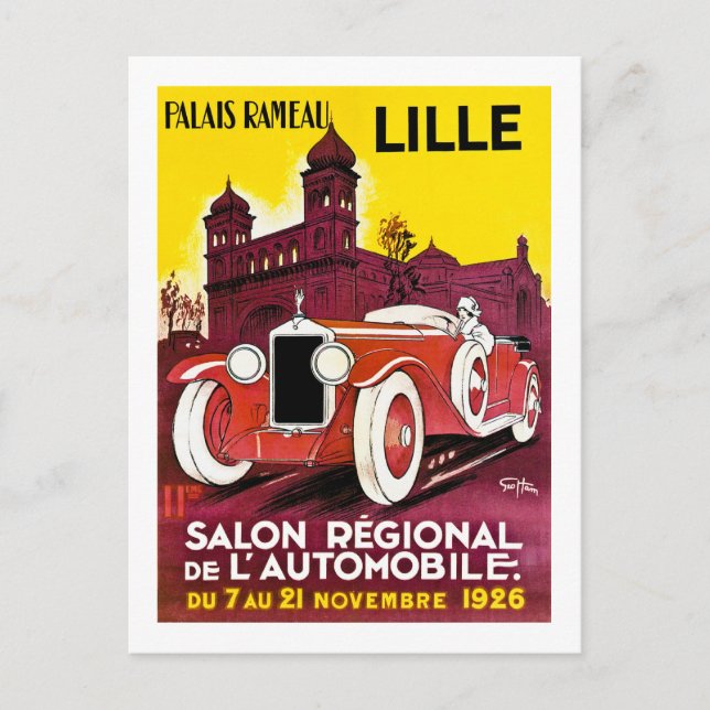 Cartão Postal Palais Rameau - Lille - Automóvel Ad - 1926 (Frente)