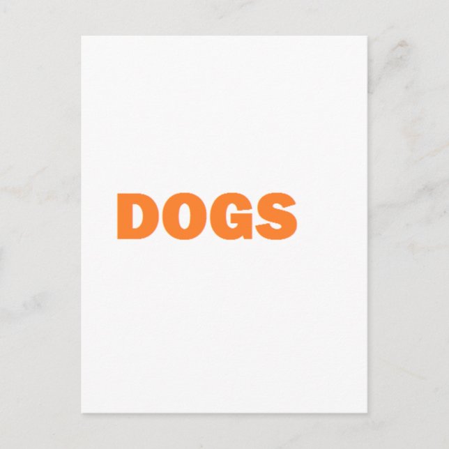 Cartão Postal Palavra CÃES em amarelo (Frente)