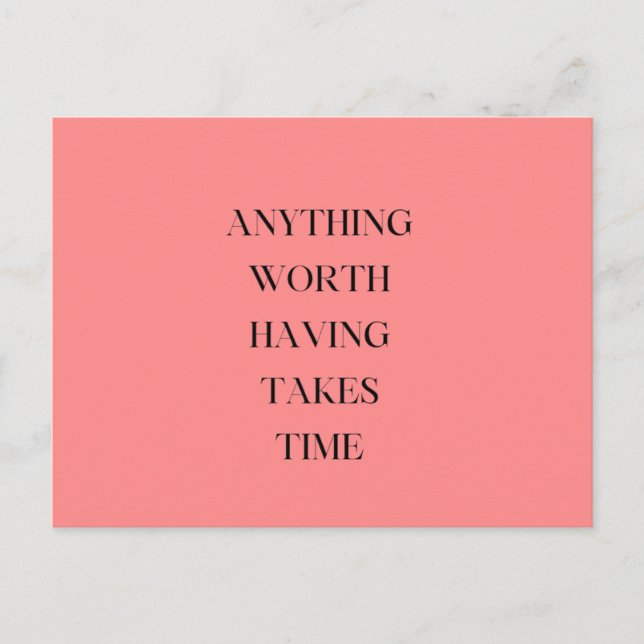 Cartão Postal Palavra Cor-de-rosa-rosa Elegante Que Leva Tempo (Frente)
