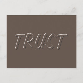 Cartão Postal Palavra de Confiança de Preto e Branco Moderado