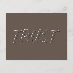 Cartão Postal Palavra de Confiança de Preto e Branco Moderado