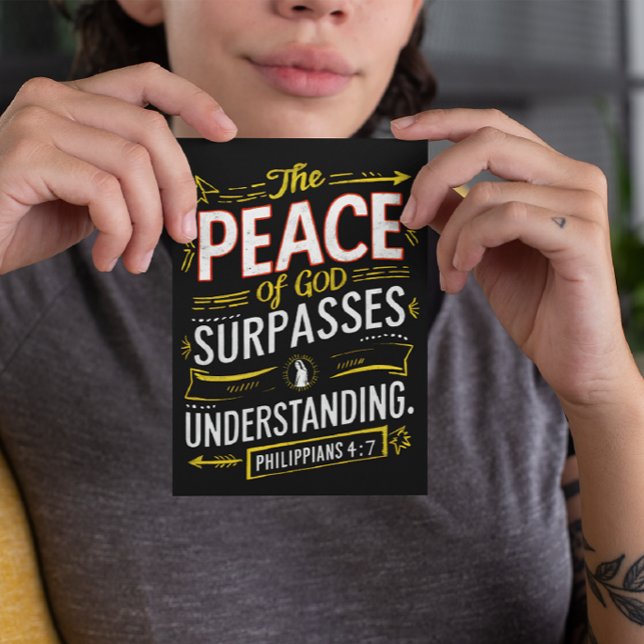 Cartão Postal Palavras divinas sobre Deus supera a compreensão (Criador carregado)