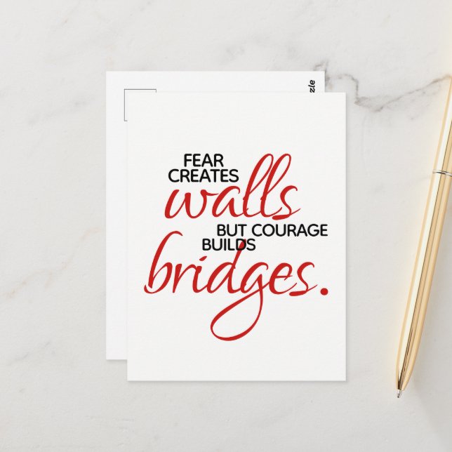 Cartão Postal Palavras Inspiracionais Coragem constrói pontes (Frente/Verso In Situ)