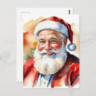 Cartão Postal Palavras Personalizadas Imagem de Natal Papai Noel