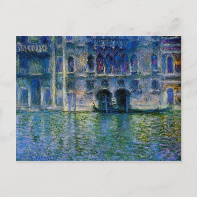 Cartão Postal Palazzo da Mula em Veneza por Claude Monet (Frente)