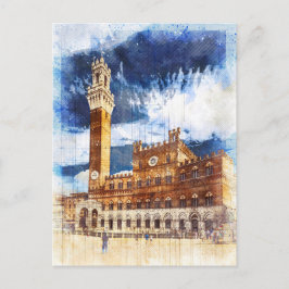 Cartão Postal Palazzo Pubblico em Siena. Toscana, Itália.
