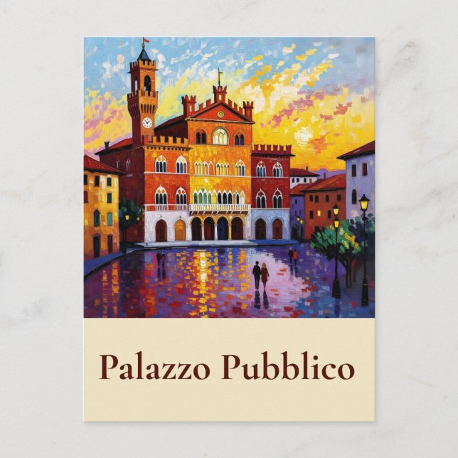 Cartão Postal Palazzo Pubblico - Siena, Tuscany, central Italy (Frente)