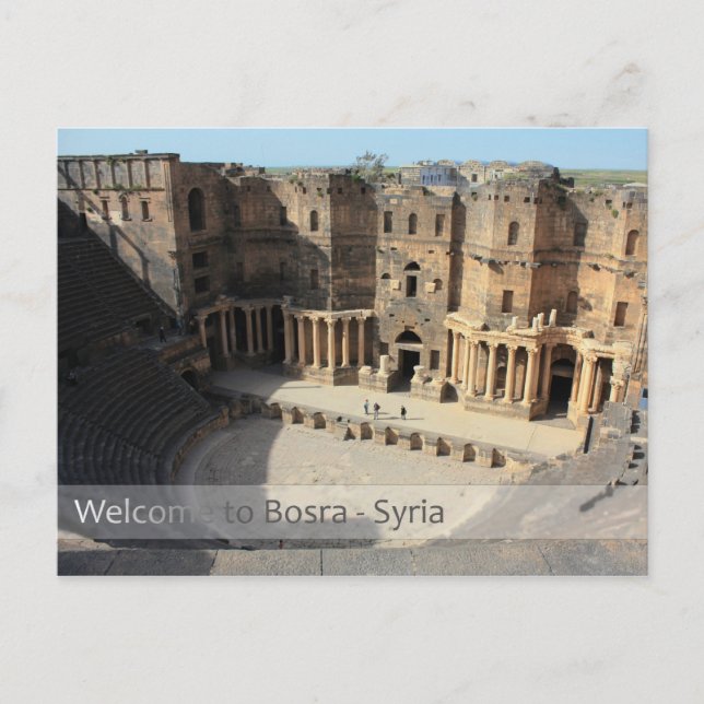 Cartão Postal Palco de teatro romano Bosra, Síria (Frente)